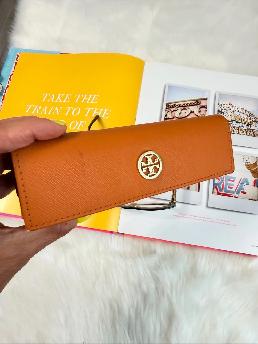 Tory Burch Cat-Eye Glasses in Brown with Cream Temples